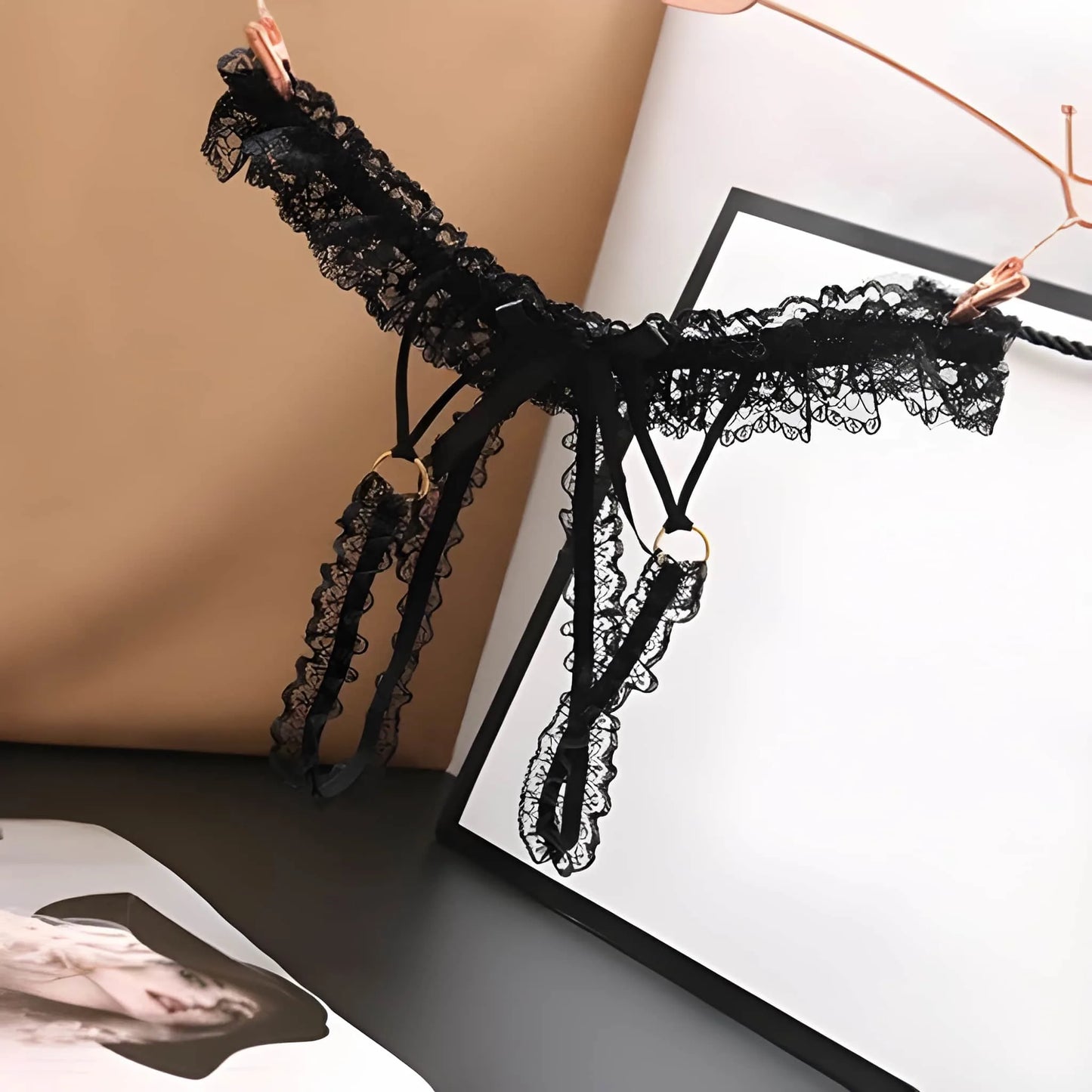 Panties open access Lace (Black)