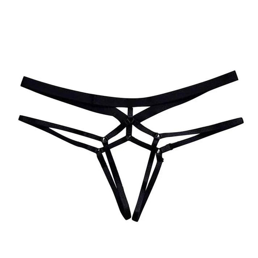 Panties open access strap (Black)